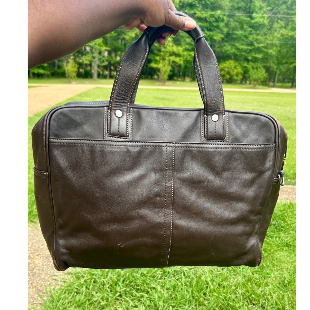 Coach Commuter Bag Mens Large Mahogany‎ Leather Briefcase F70094 - Picture 15 of 16